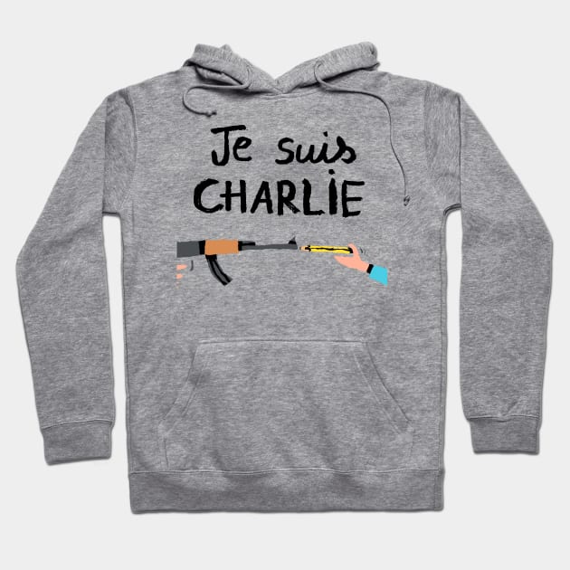 Gun vs Pencil Je Suis Charlie Hoodie by nurmasruroh